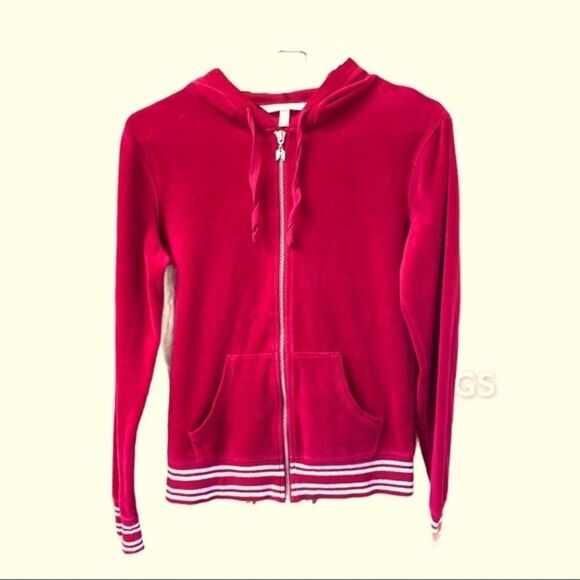 Victoria Secret Burgundy Velour Jacket - Picture 1 of 5
